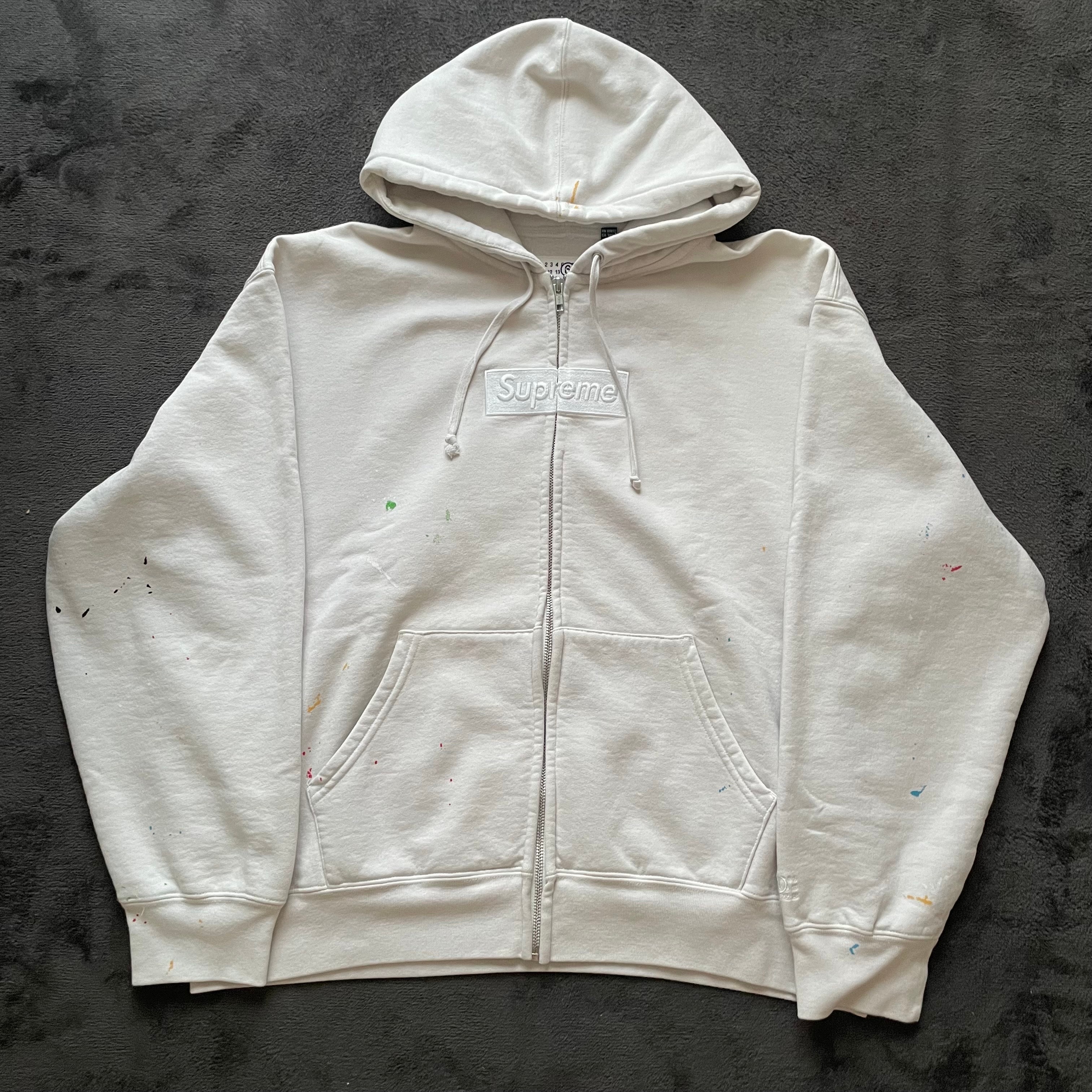 Supreme x MM6 Maison Margiela Box Logo Zip Up Hooded Sweatshirt