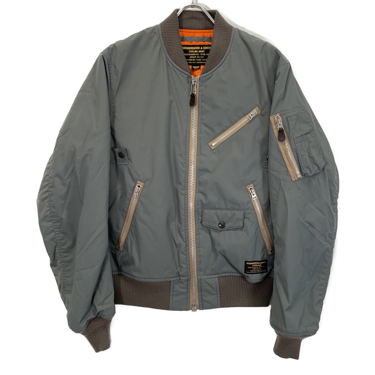 ネイバーフッド 172TSBNN-JKM02S カーキ フライトジャケット M