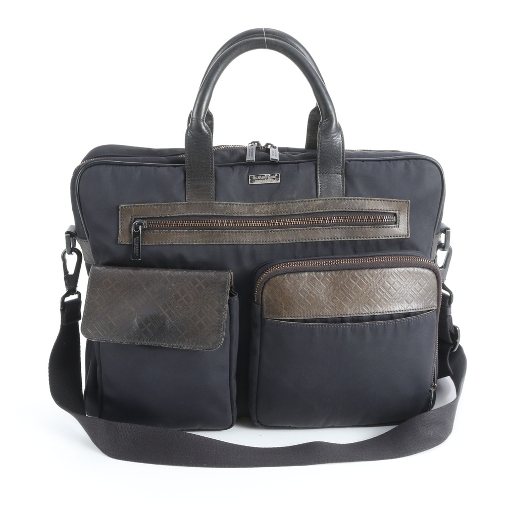 バーバリー ビジネス バッグ レザー×ナイロン