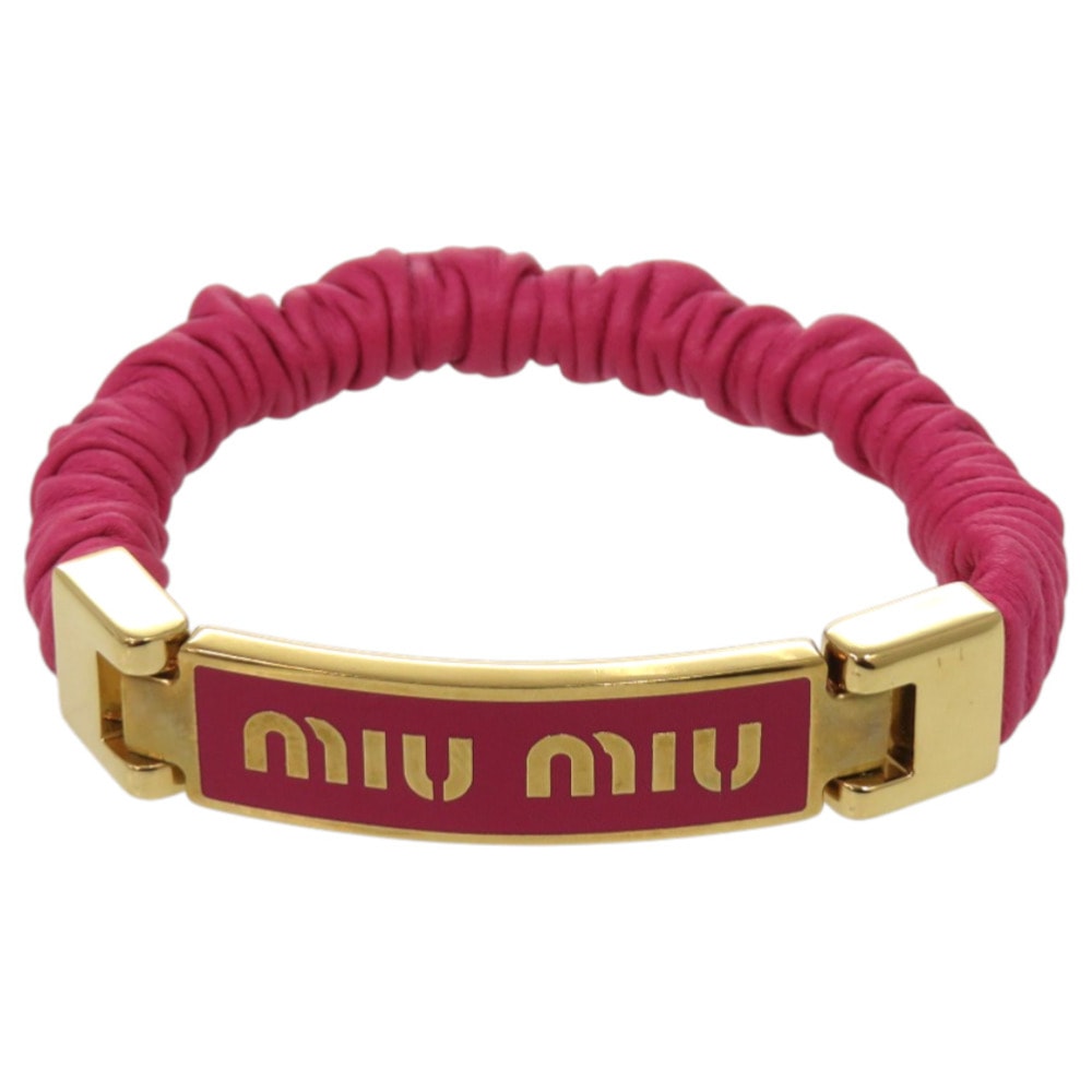 ミュウミュウ ロゴ ピンク ブレスレット