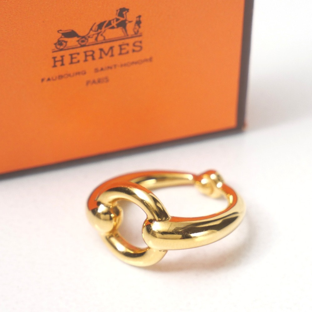 HERMES エルメス ヴィンテージ スカーフリング 馬具 ホースビット ゴールドカラー ブランド古着【中古】20260923/RB0722