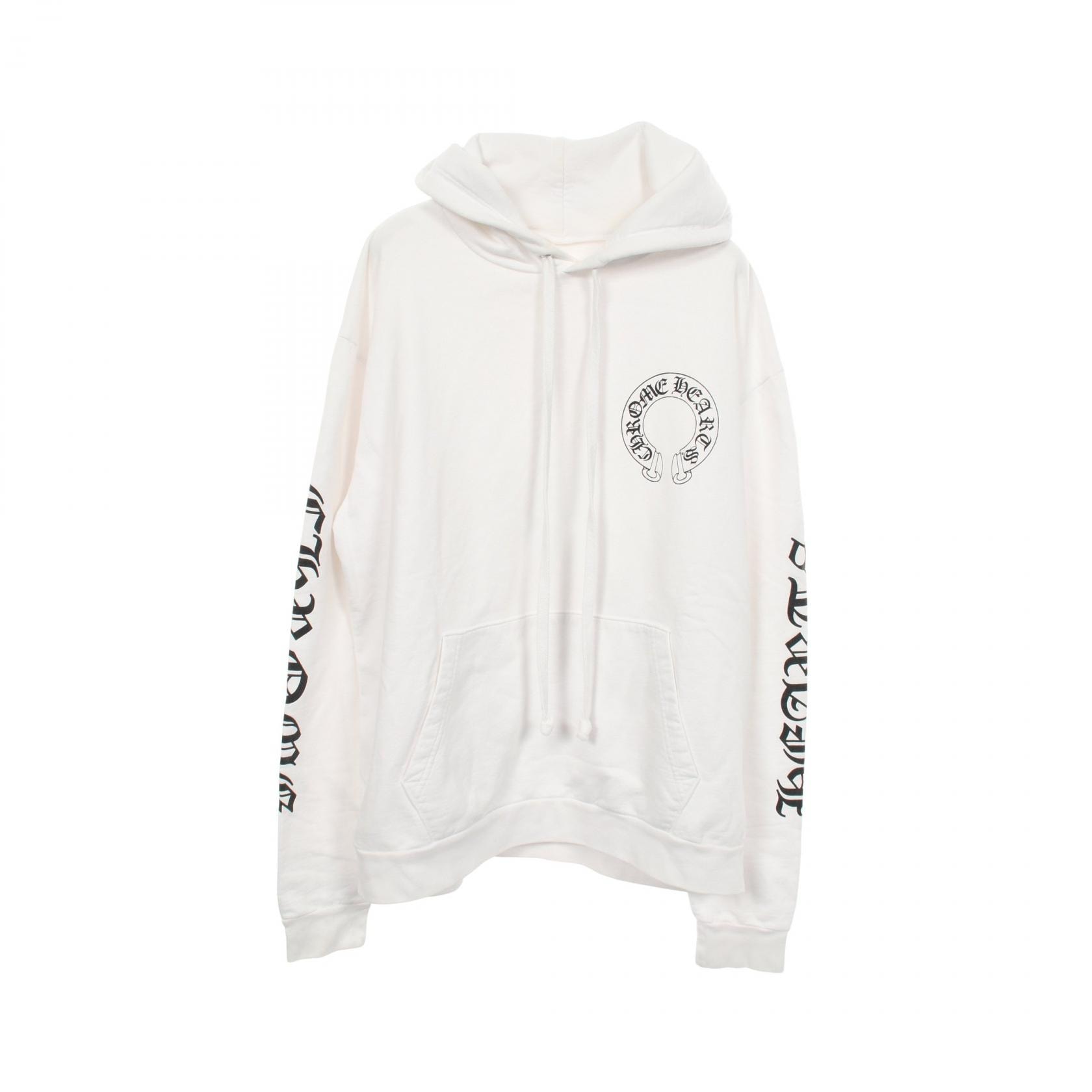 クロムハーツ CHROME HEARTS ホースシュー バックプリント パーカー 衣料品 トップス コットン メンズ ホワイト系 【中古】