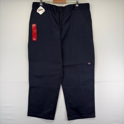 古着 ディッキーズ Dickies パンツ ダブルニー ワンポイントロゴ ジッパーフライ デッドストック タグ付き w44 L30 ネイビー メンズ