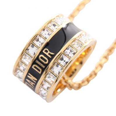 ディオール Dior Dior Night Code ネックレス ジュエリー GP(ゴールドメッキ) ラインストーン レディース ゴールド系 / ブラック系 / クリア系 【中古】