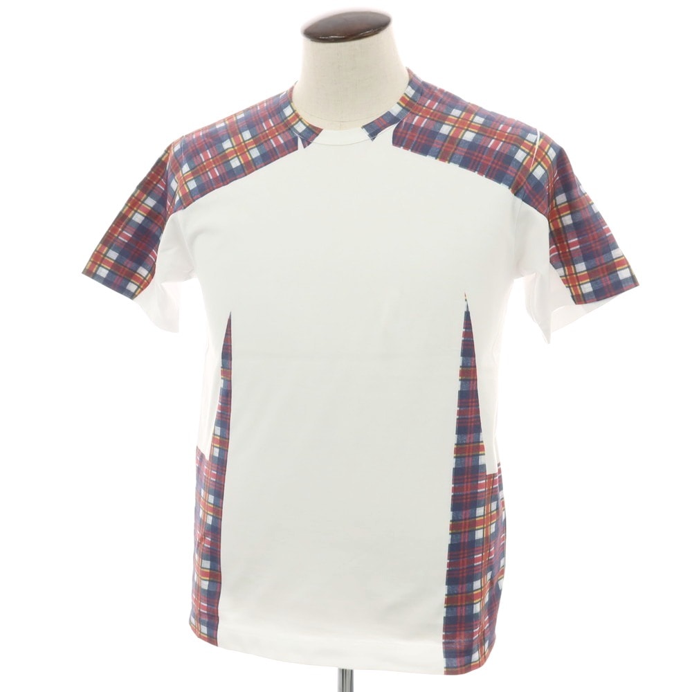 【中古】コムデギャルソンシャツ COMME des GARCONS SHIRT 2025年春夏 コットン クルーネック 半袖Tシャツ ホワイト【サイズL】【メンズ】