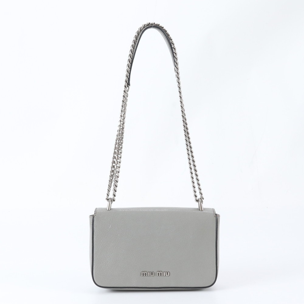 B (目立った傷や汚れなし)】□美品 ミュウミュウ チェーンショルダー