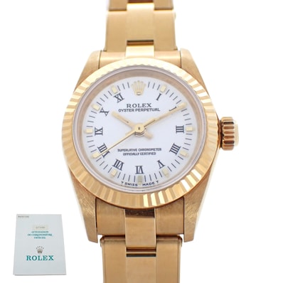 K18YG ROLEX ロレックス オイスターパーペチュアル S 67198 レディース 腕時計