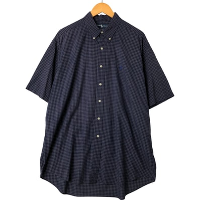 古着 ラルフローレン Ralph Lauren BLAKE 半袖 ボタンダウン チェックシャツ メンズXL相当/eaa551856