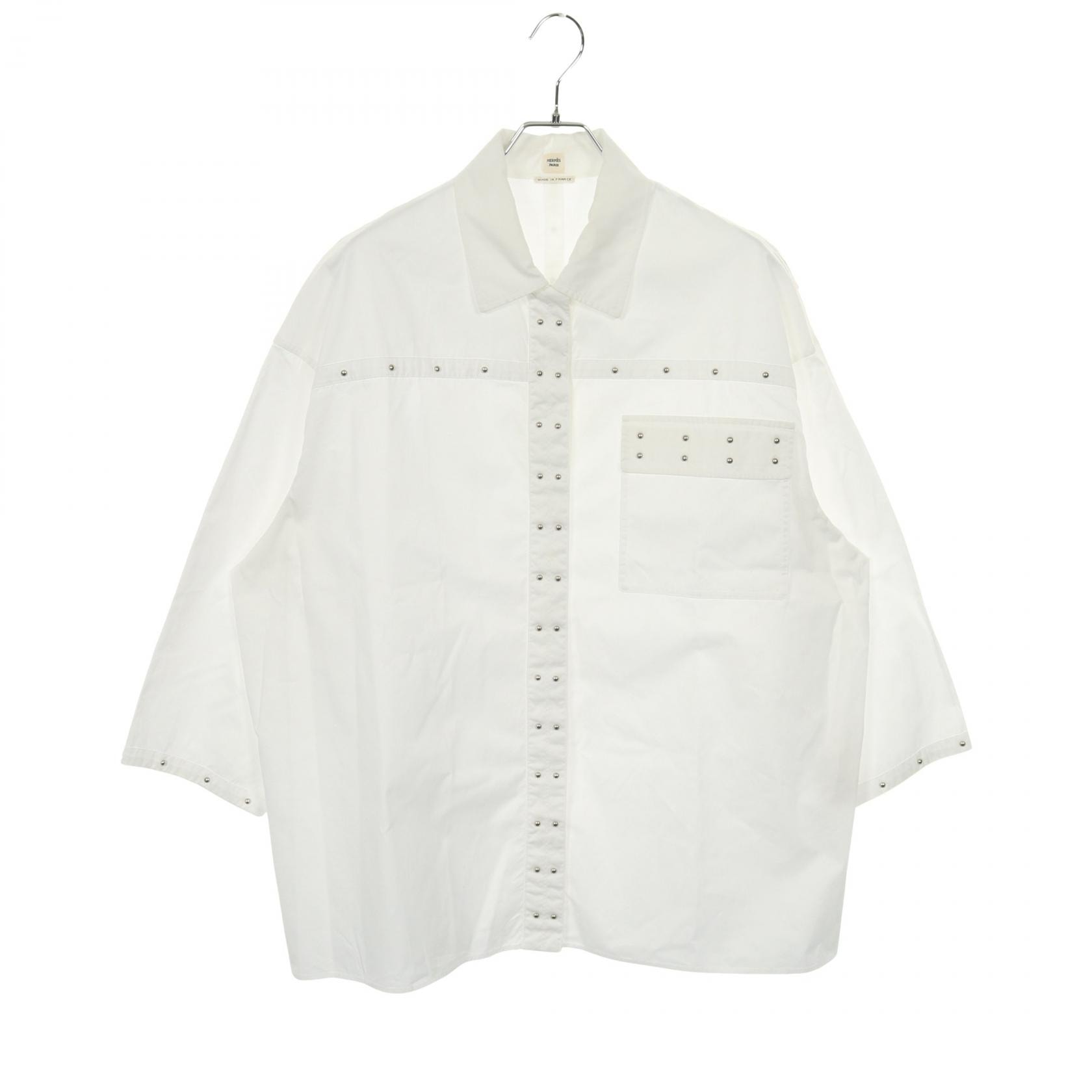 エルメス HERMES 衣料品 トップス コットン ホワイト レディース ホワイト系 2E0615D4 【中古】