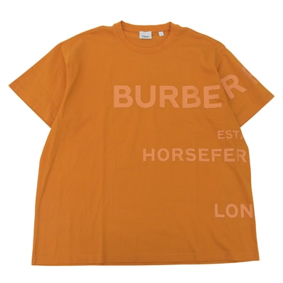 極美品 バーバリー 半袖Tシャツ オレンジ メンズ L 8040692