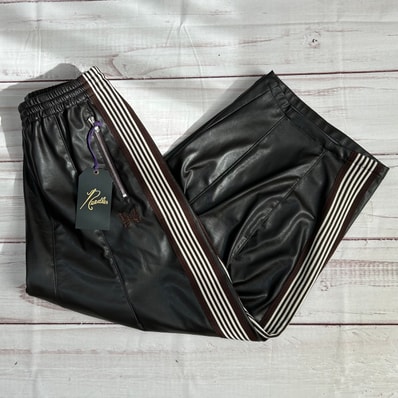 NEEDLES x NUBIAN H.D. Track Pant - Synthetic Leather (Exclusive) "Dark Brown"