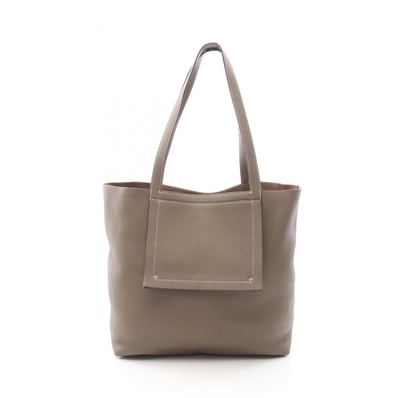 エルメス HERMES カバセリエ46 トートバッグ バッグ レザー トリヨンクレマンス トリヨンクレマンス エトゥープ W刻印(2024年製造) レディース グレー系 【中古】