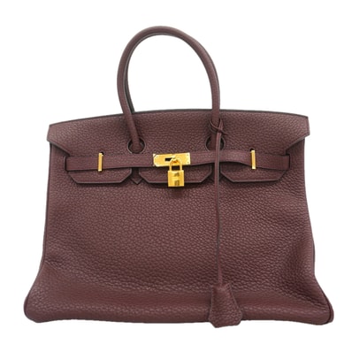 【6kd4678】エルメス ハンドバッグ バーキン35 フィヨルド ルージュアッシュ ゴールド金具 □M刻印【中古】レディース