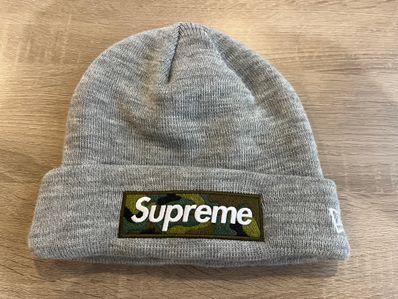 Supreme New Era Box Logo Beanie "Heather Grey" (23FW)