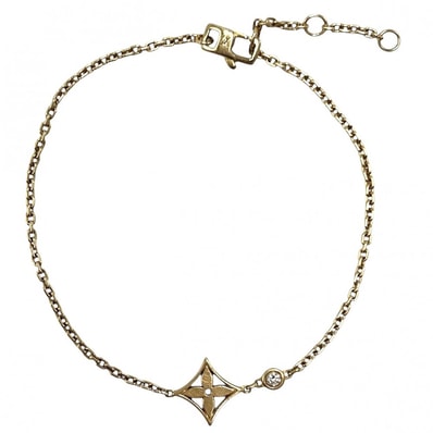 LOUIS VUITTON ルイヴィトン ブレスレット ブラスレ モノグラム イディール ジュエリー アクセサリー アジャスター付き 1Pダイヤ Au750 K18イエローゴールド ダイヤモンド Q95244 レディース 約2.9g【中古品】