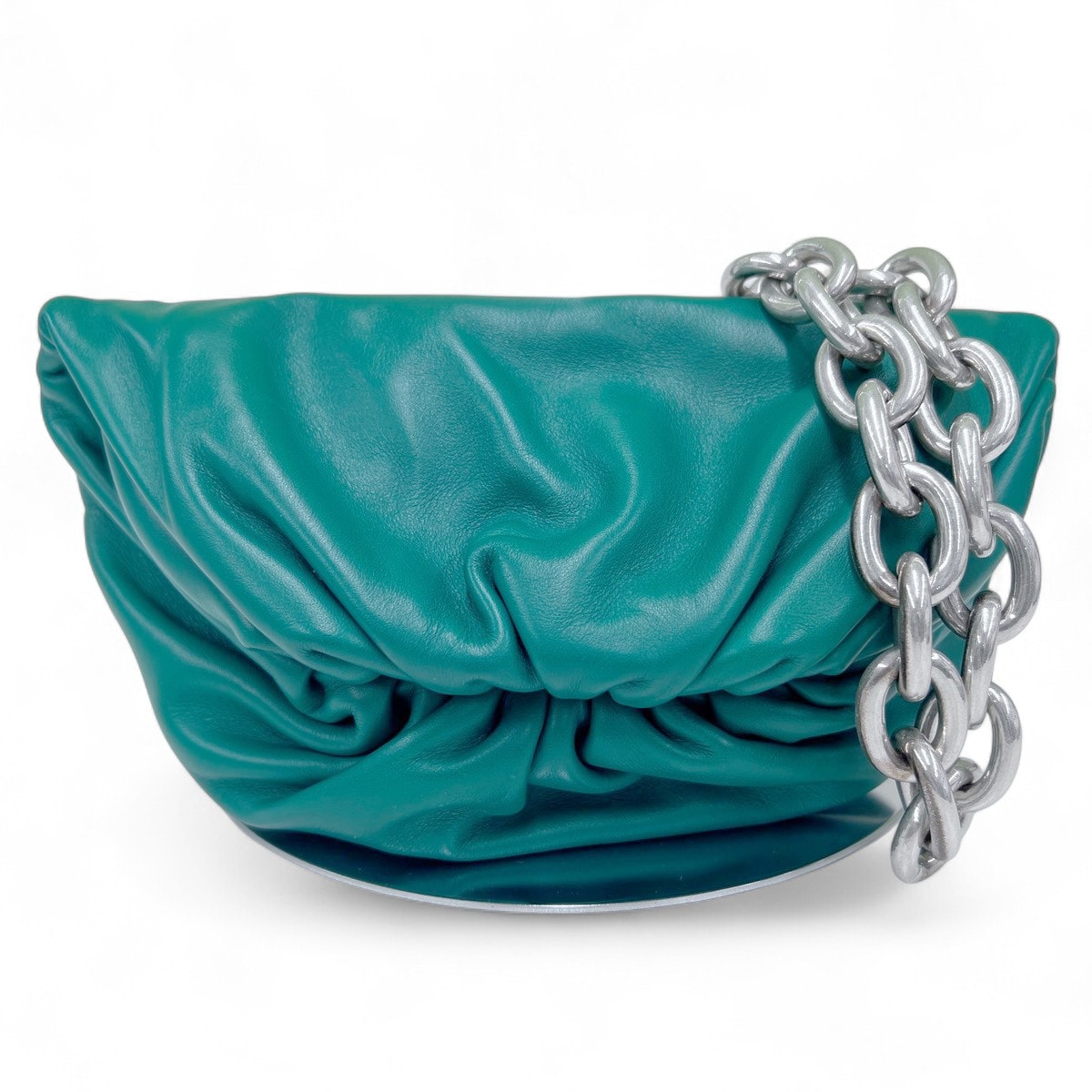 BOTTEGA VENETA 極美品 ボッテガヴェネタ The Chain Pouch Mini ザ チェーンポーチ ミニ チェーンショルダーバッグ 651445 レザー グリーン ワンショルダーバッグ ポシェット Aランク 中古 鑑定済 ボッテガバッグ