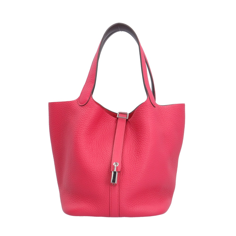 エルメス ピコタンロックMM ハンドバッグ レザー ピンク レディース HERMES  中古