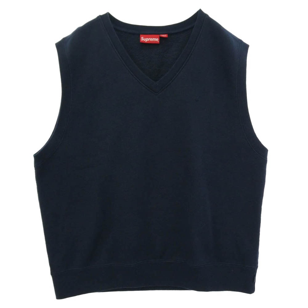 Supreme シュプリーム 23SS Sweatshirt Vest スウェットシャツ ベスト ネイビー系 L【中古】