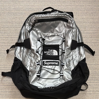 Supreme x The North Face Metallic Borealis Backpack "Silver"