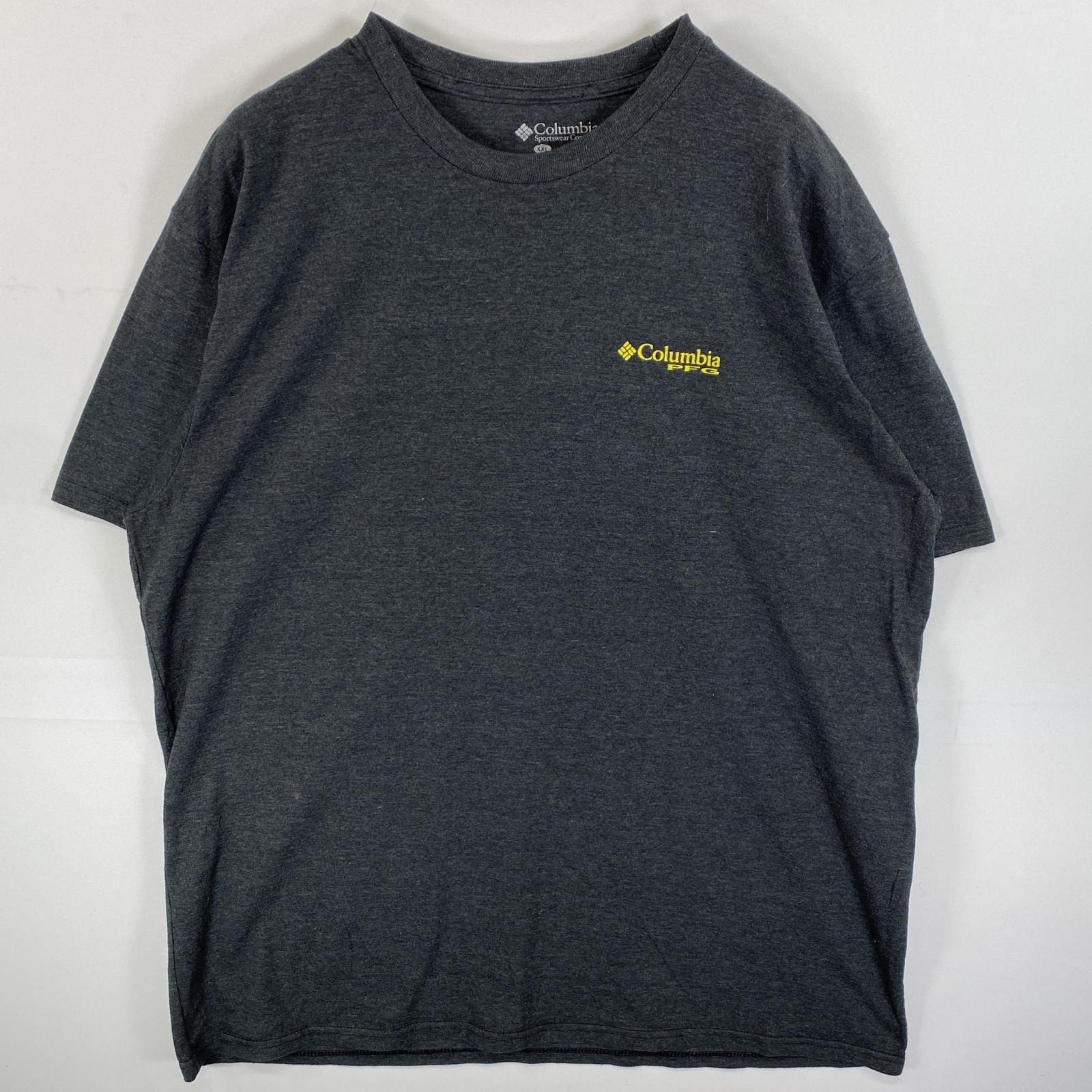 古着 コロンビア Columbia 半袖Tシャツ 両面プリント PFG 魚柄 14041  グレー メンズ