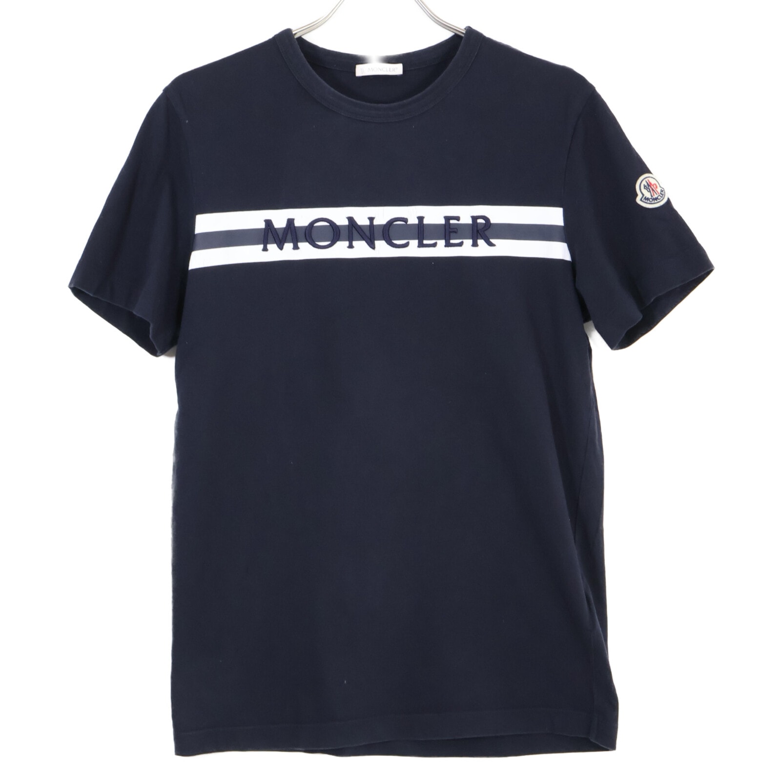 極美品MONCLER半袖Tシャツ ラバーロゴ サイドアニメーションロゴ