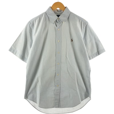 古着 ラルフローレン Ralph Lauren CLASSIC FIT 半袖 ボタンダウン ストライプシャツ メンズM相当/eaa533695