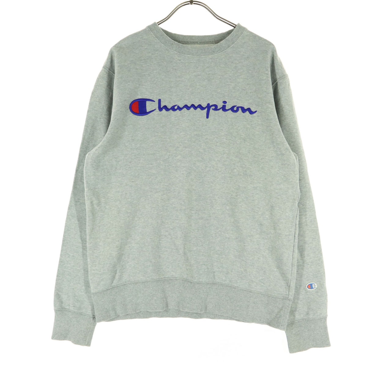 Champion チャンピオン ロゴ刺繍 長袖 スウェット トレーナー M グレー