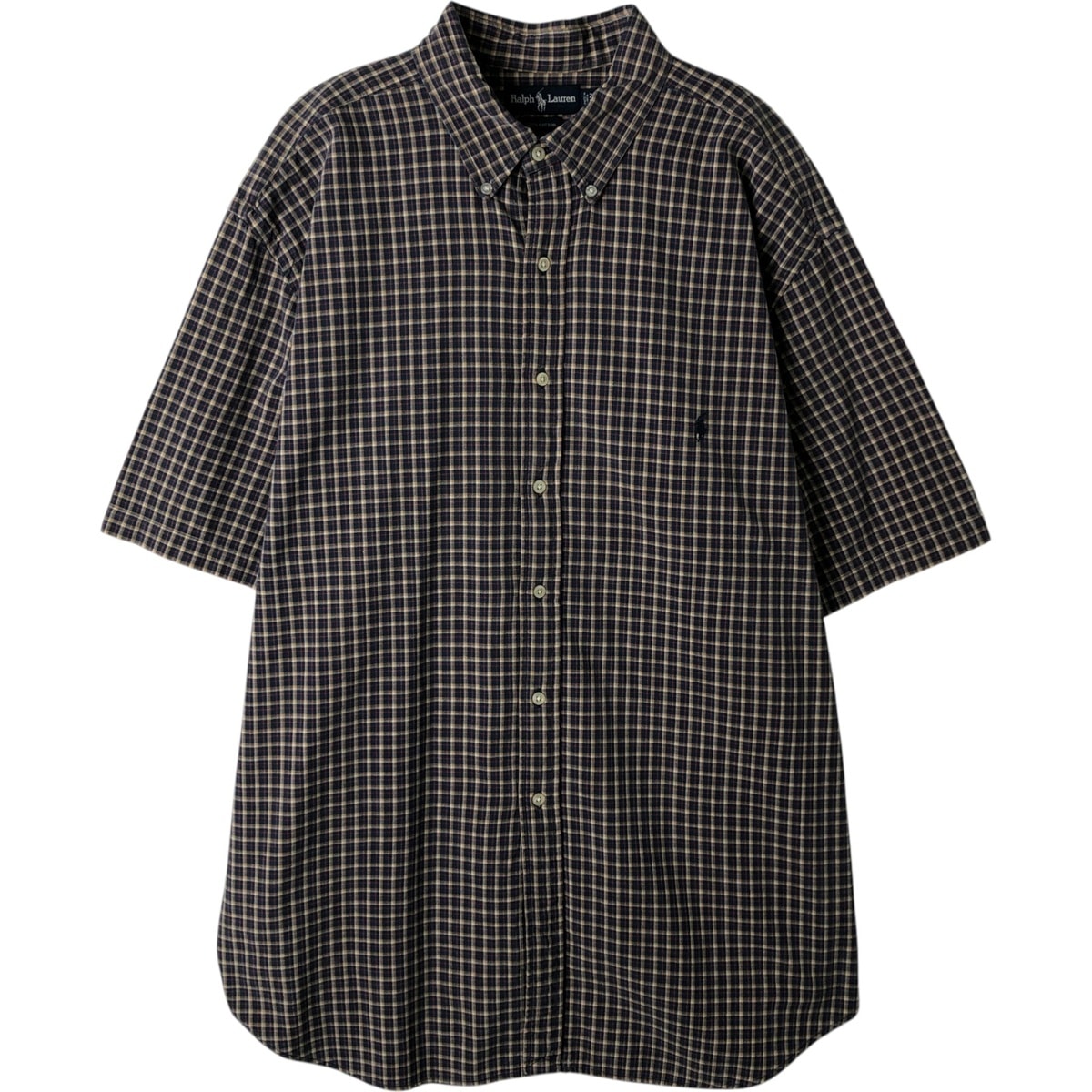 古着 ラルフローレン Ralph Lauren 半袖 ボタンダウン チェックシャツ メンズXXL相当/eaa477569