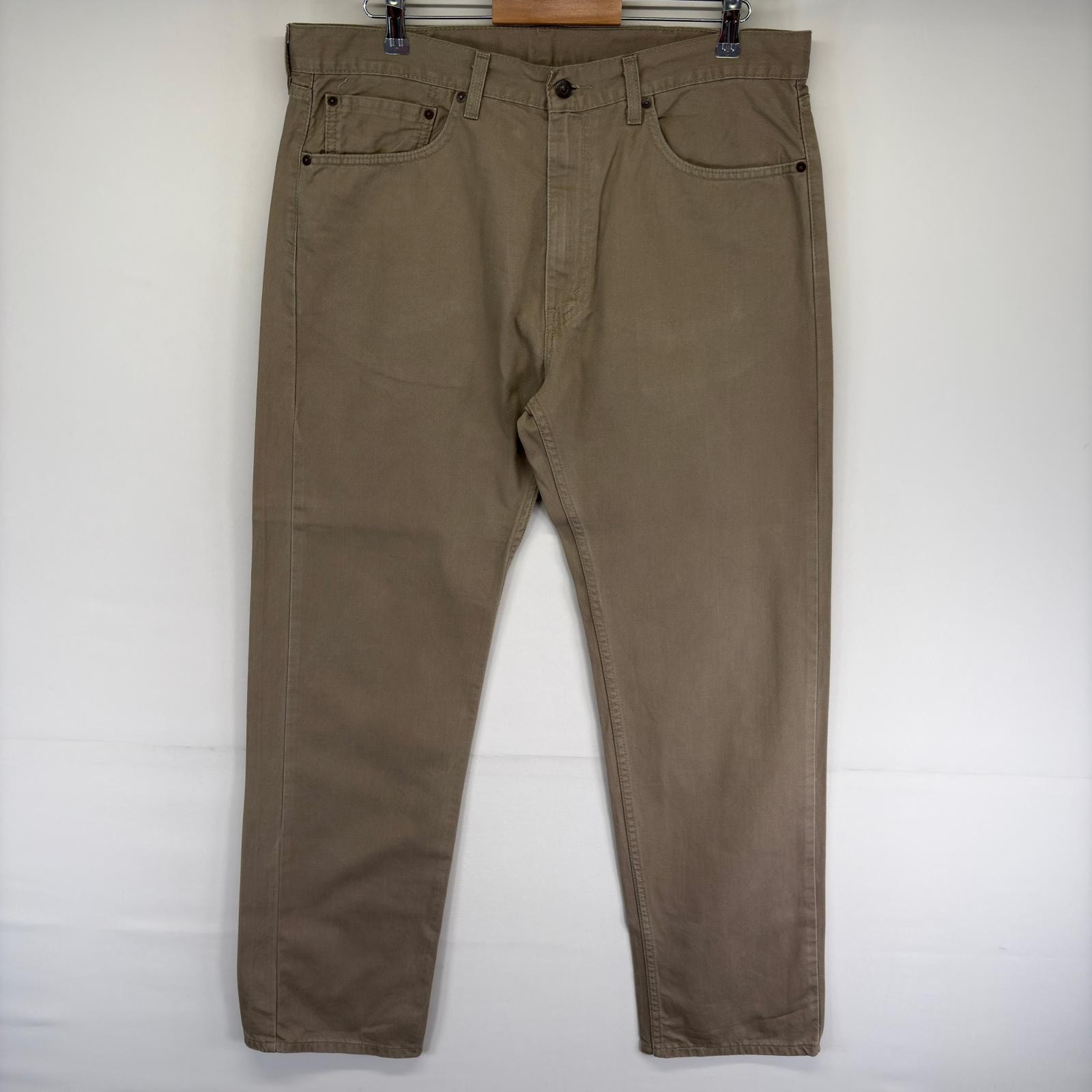 古着 リーバイス Levi's デニム パンツ 505 ストレート ワンポイント チノパン ストレート ジッパーフライ w38 L32  ベージュ系 メンズ