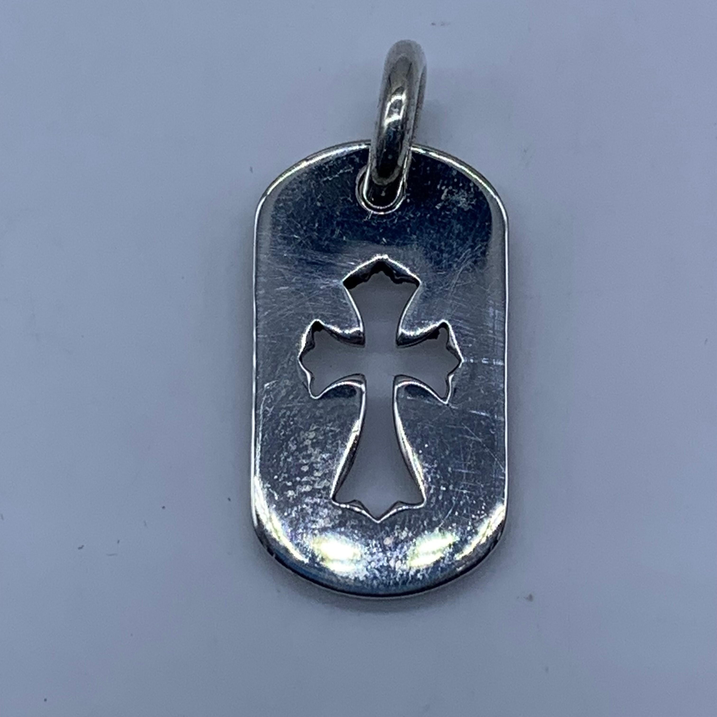 Chrome Hearts Dog Tag S Cut Out Cross "Silver"