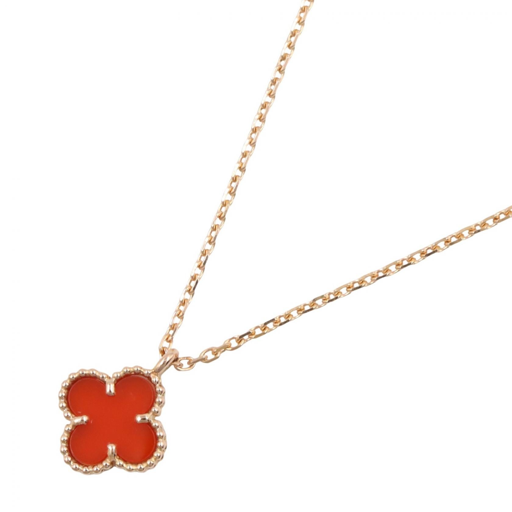 ヴァンクリーフ&アーペル Van Cleef & Arpels スウィートアルハンブラ カーネリアン ネックレス ネックレス ジュエリー K18PG(ピンクゴールド) カーネリアン レディース ゴールド系 / レッド系 VCARN59M00 【中古】