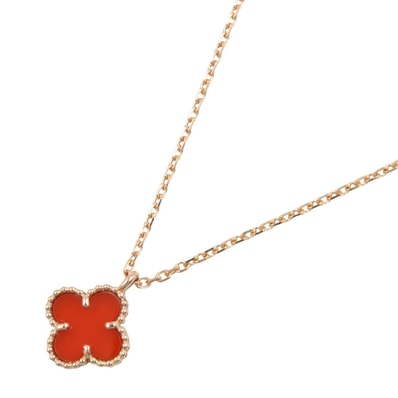 ヴァンクリーフ&アーペル Van Cleef & Arpels スウィートアルハンブラ カーネリアン ネックレス ネックレス ジュエリー K18PG(ピンクゴールド) カーネリアン レディース ゴールド系 / レッド系 VCARN59M00 【中古】