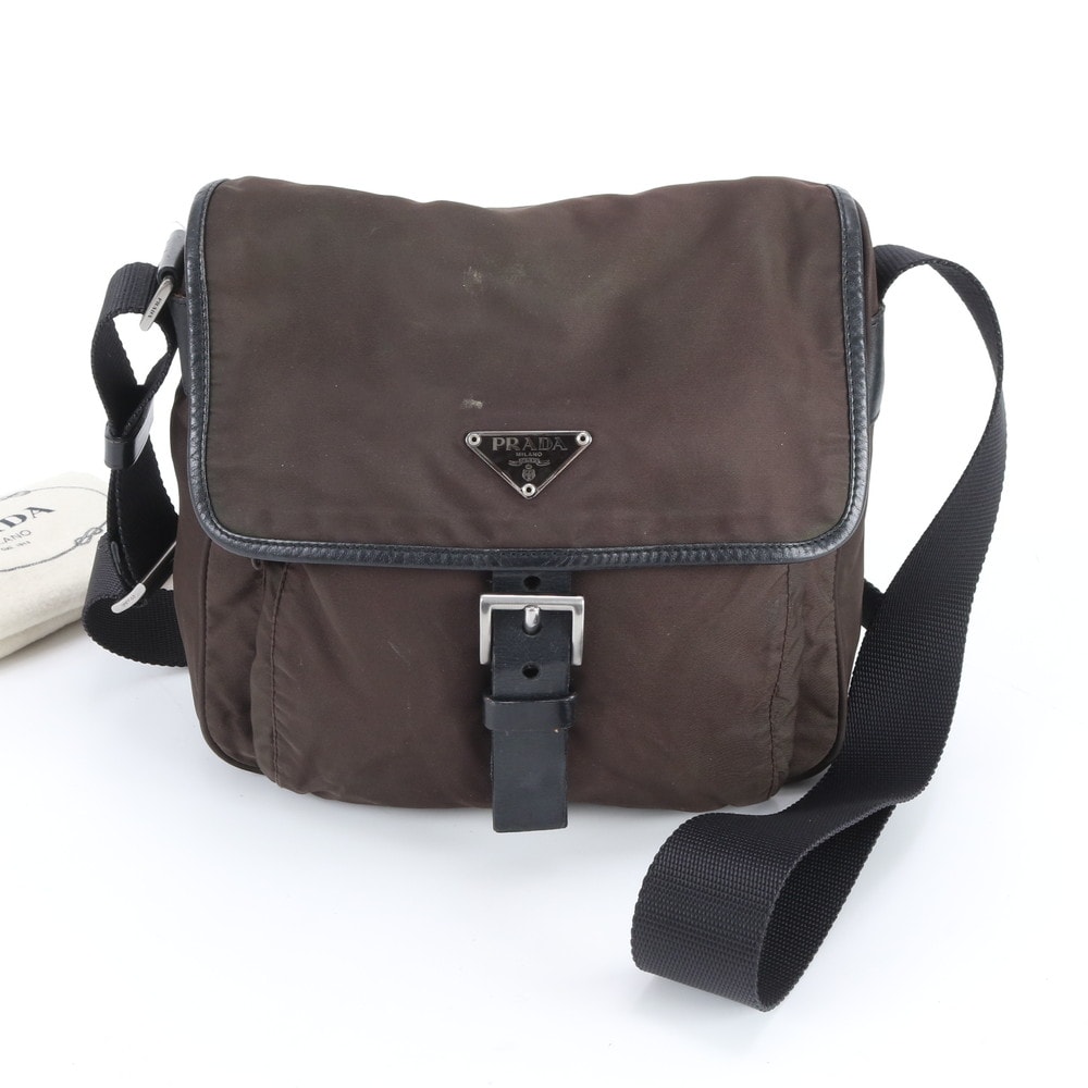 ■美品 プラダ テスート ナイロントライアングルロゴショルダーバッグ