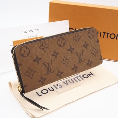 極美品 LOUIS VUITTON ルイ・ヴィトン リバース ポルトフォイユ クレマンス M82336 長財布 ベージュ コーティングキャンバス レディース