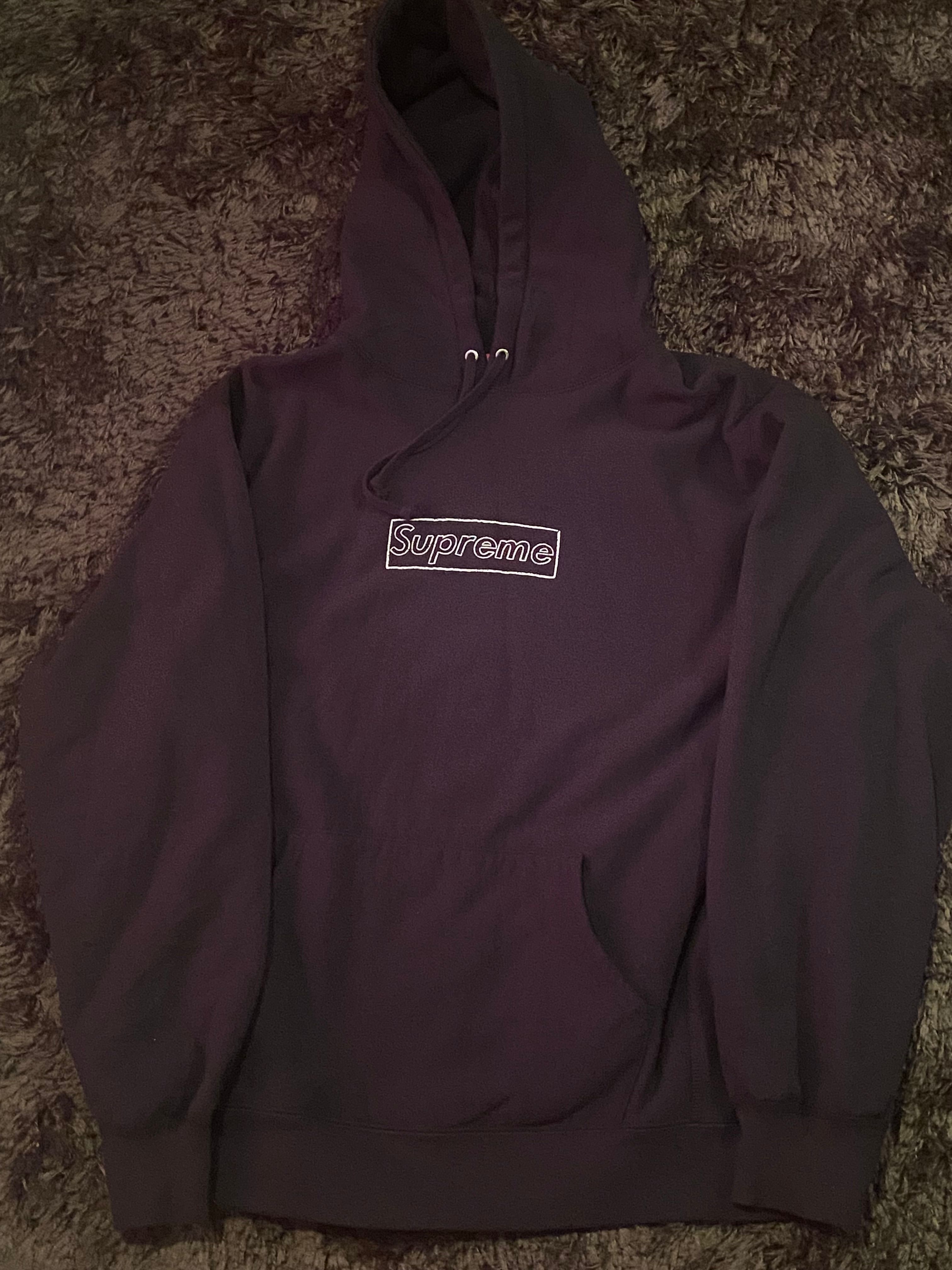 Supreme KAWS Chalk Logo Hooded Sweatshirt "Black"(2021)