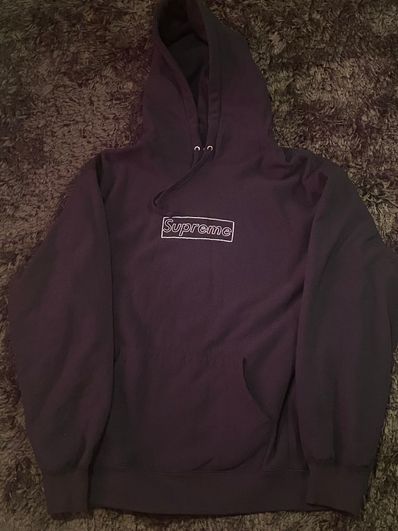 Supreme KAWS Chalk Logo Hooded Sweatshirt "Black"(2021)