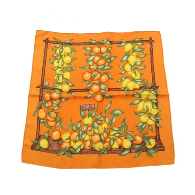 エルメス HERMES プチカレ カレ45 Oranges et Citrons スカーフ 衣料品 シルク シルク オレンジ レディース オレンジ系 / イエロー系 / マルチカラー 【中古】
