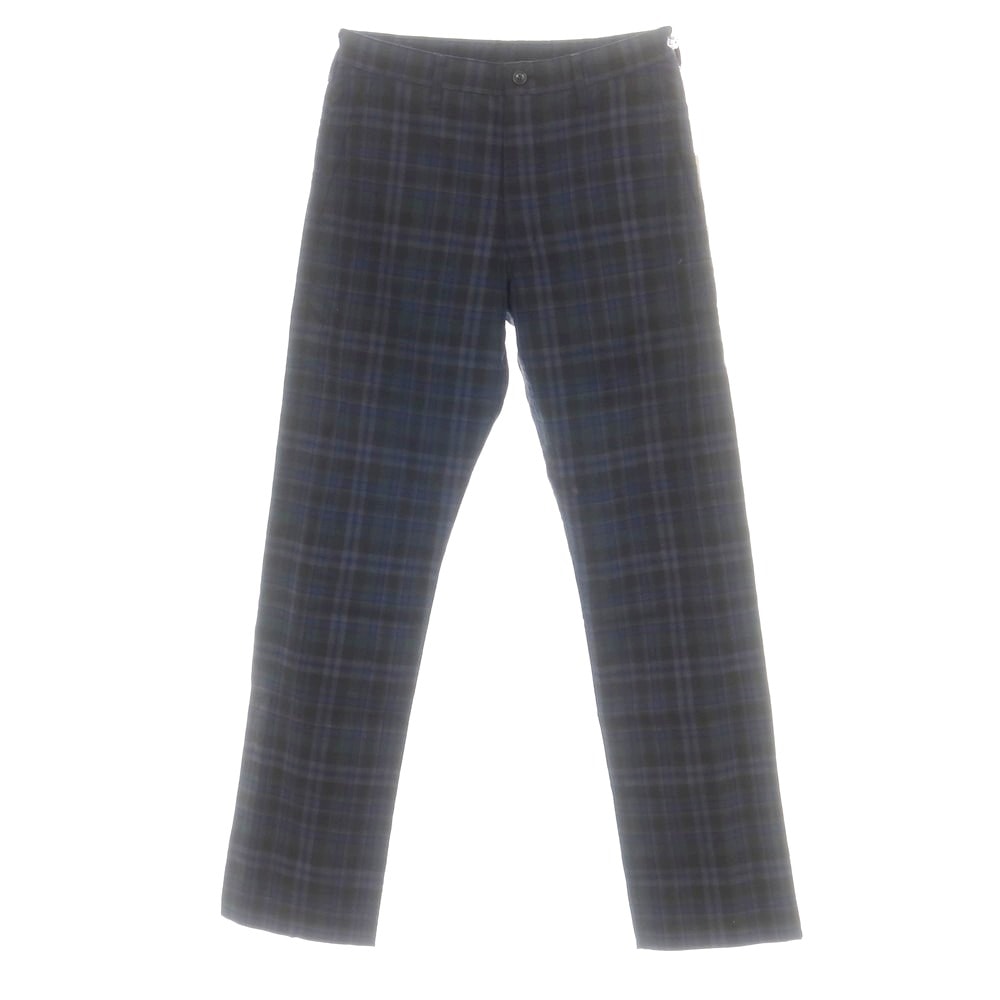 【中古】コムデギャルソン オムドゥ COMME des GARCONS HOMME DEUX 2015年春夏 ウール チェック カジュアルスラックスパンツ ダークグレイッシュグリーンxブルー系【サイズXS】【メンズ】