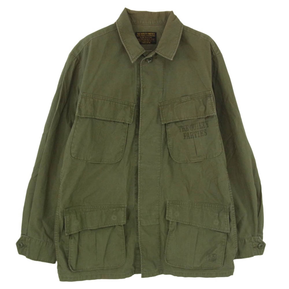 WACKO MARIA ワコマリア FATIGUE JACKET バックプリント DISCO DEVIL ロゴプリント ファティーグ ミリタリー ジャケット カーキ系 S【中古】