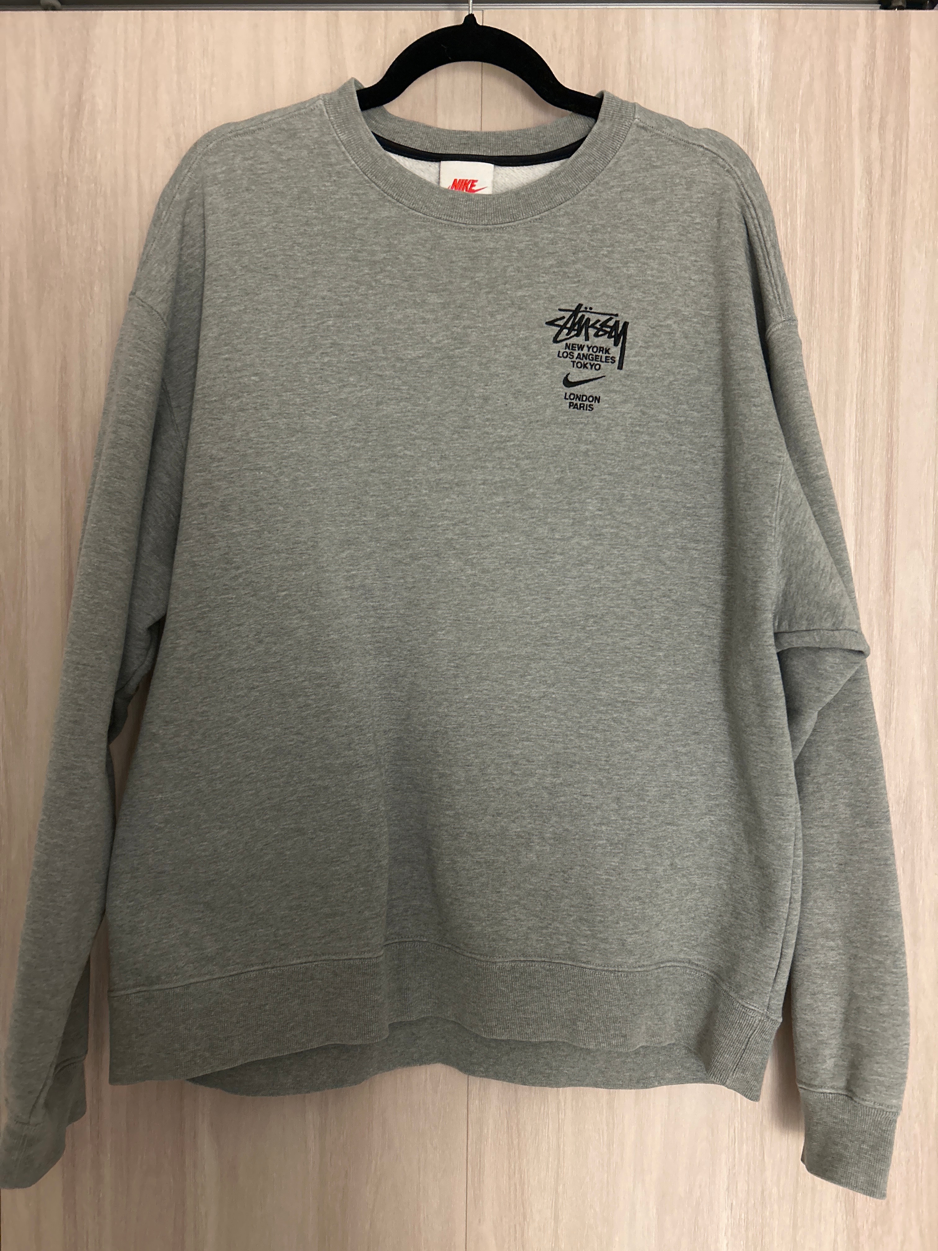 Nike x Stussy International Crewneck Sweatshirt (US Size) "Grey" DC4198-050