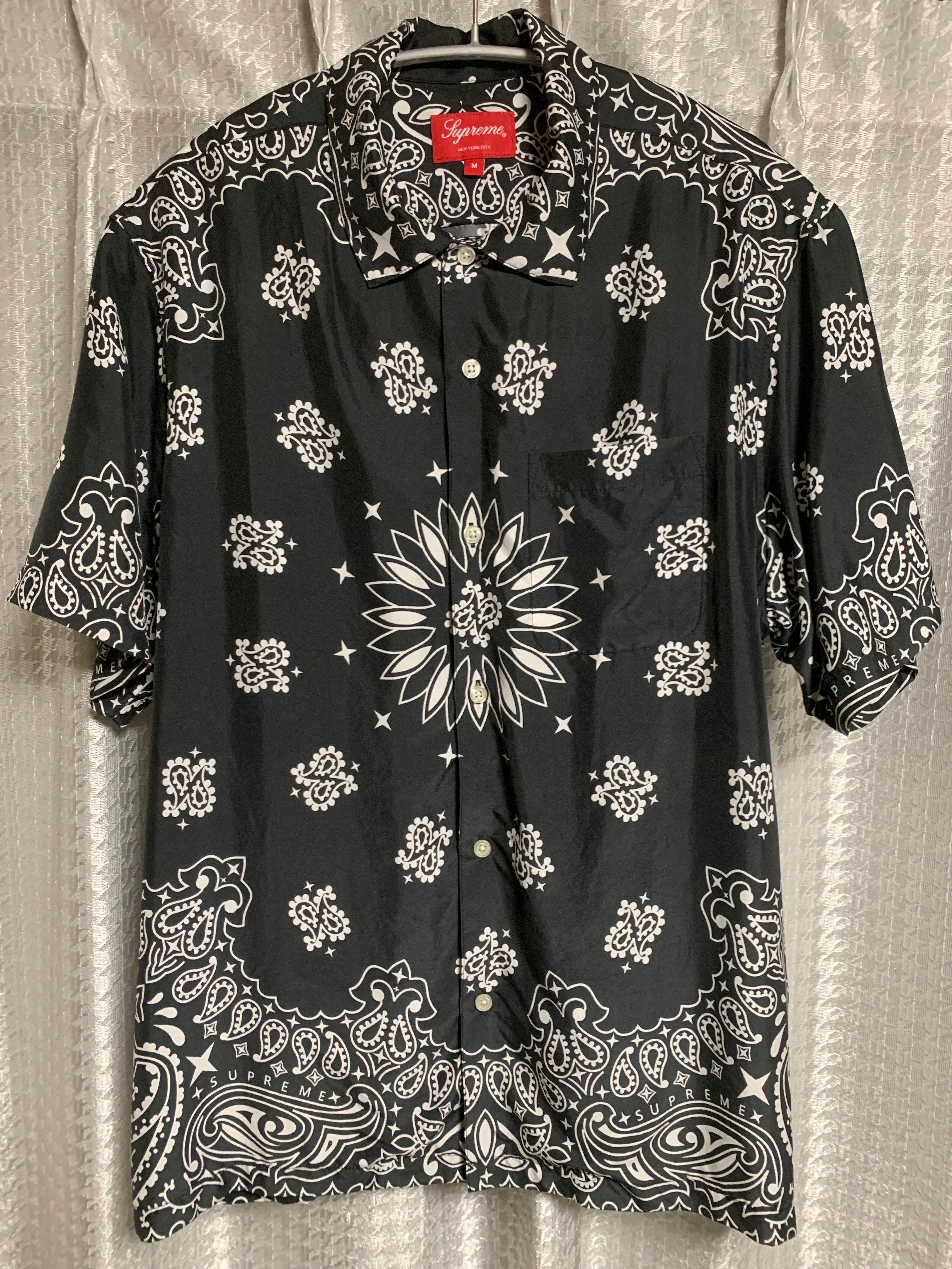 Supreme Bandana Silk S/S Shirt "Black"