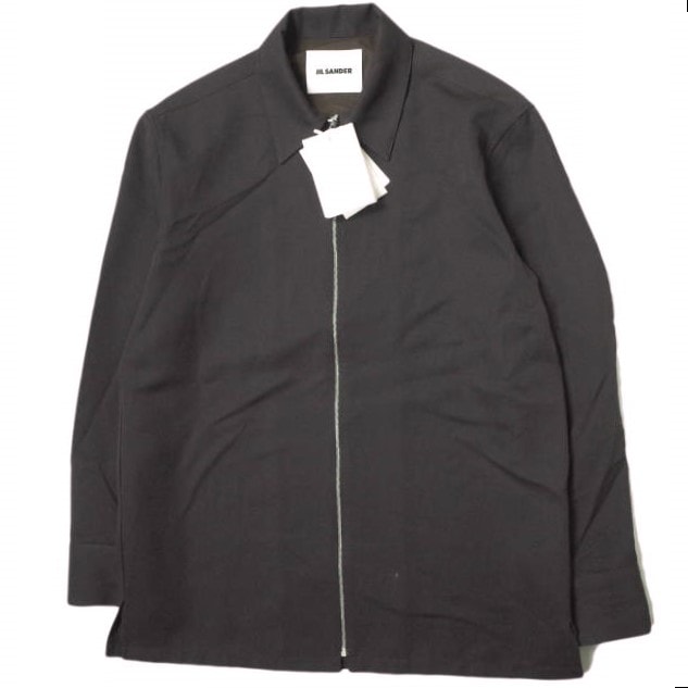 JIL SANDER ジルサンダー 23AW イタリア製 リラックスフィット プラストロンシャツ J22DL0167 J40117 39(151/2) CHOCOLATE BROWN ジップシャツジャケット トップス mm9798