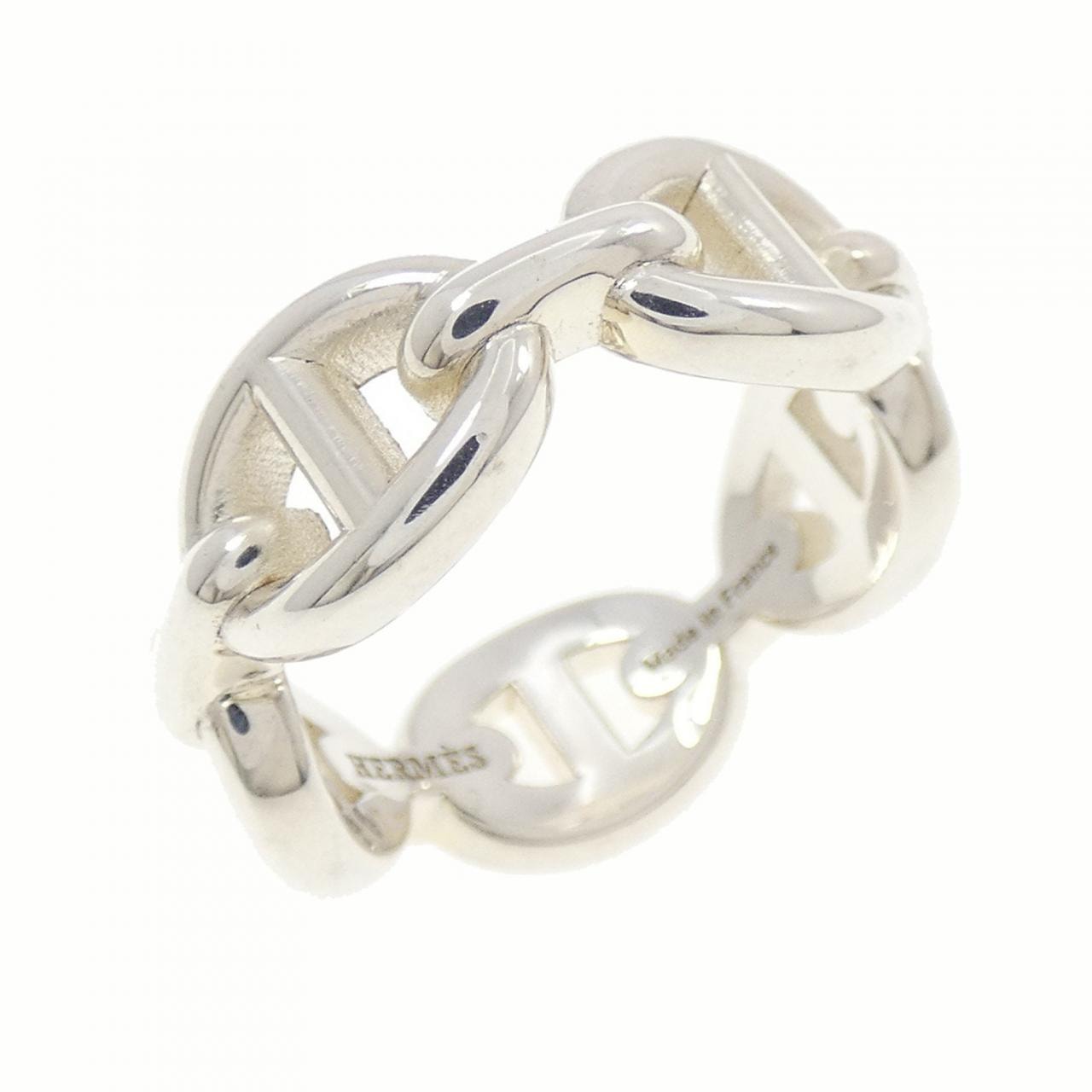 Hermes Chaine D'ancre Enchainee Ring PM "Silver"