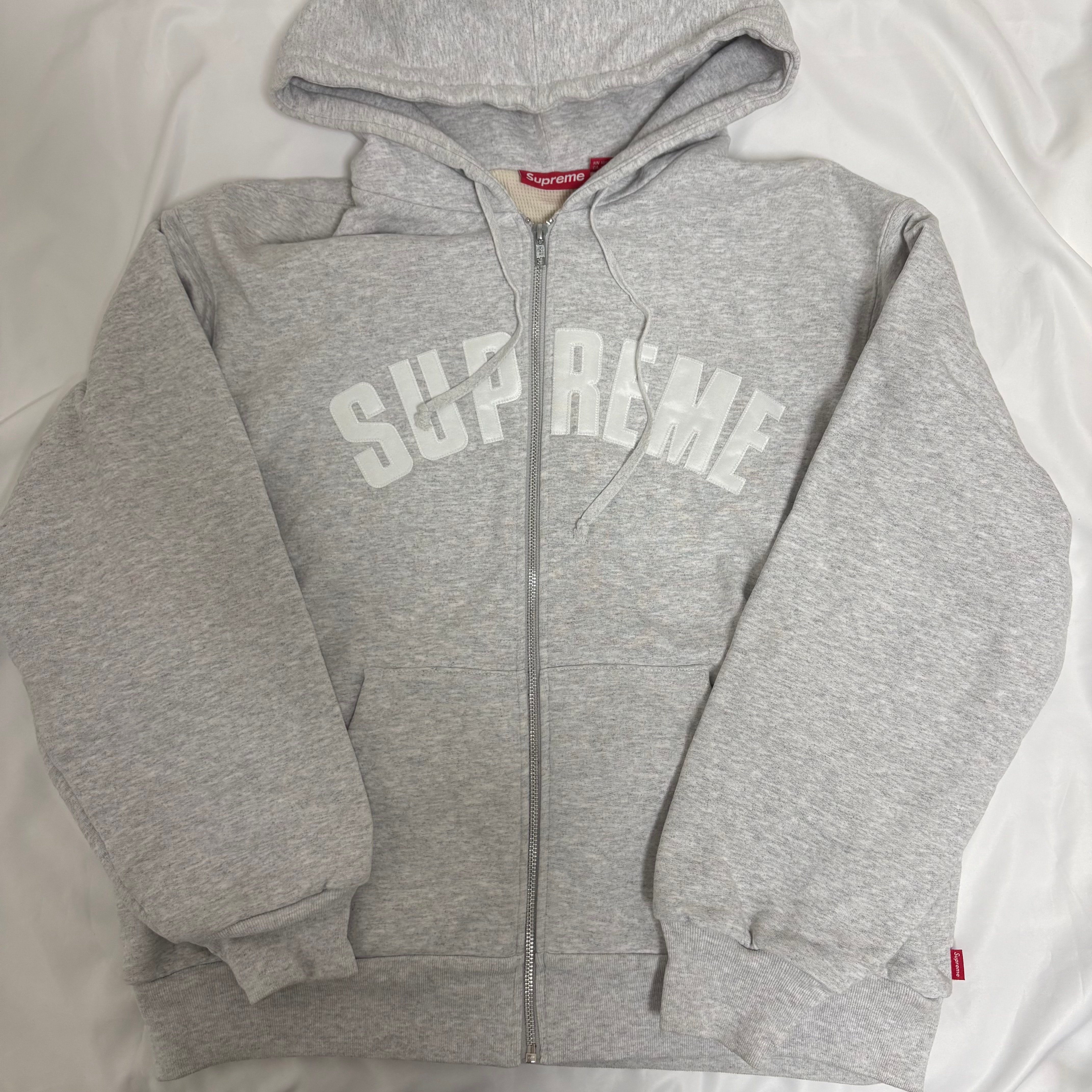 Supreme Arc Thermal Lined Zip Up Hooded Sweatshirt "Ash Grey"