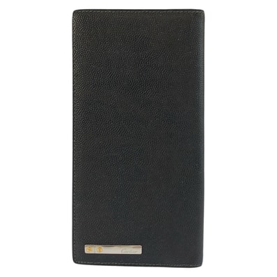美品 CARTIER カルティエ サントス ブラック 黒 レザー 長財布 札入れ 602586 【中古】