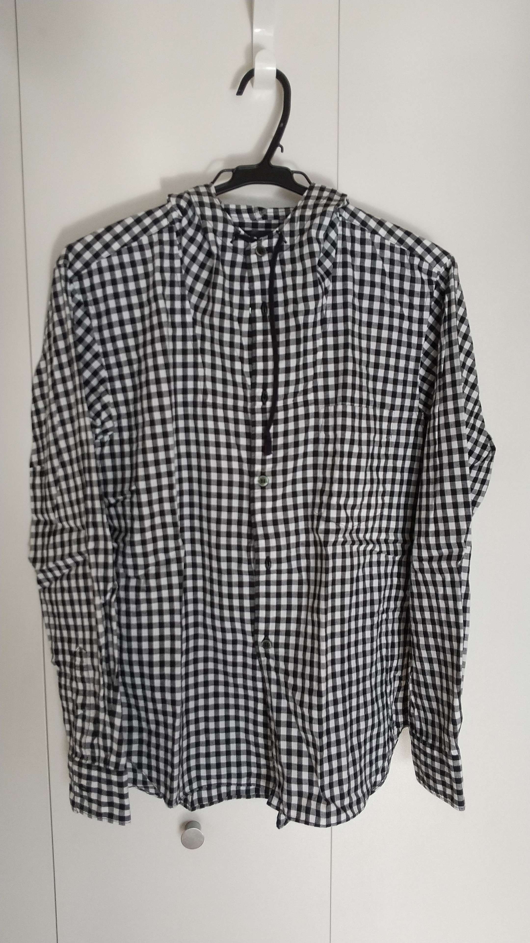 BLACK ギンガムチェック シャツ パーカー