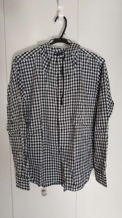 BLACK ギンガムチェック シャツ パーカー