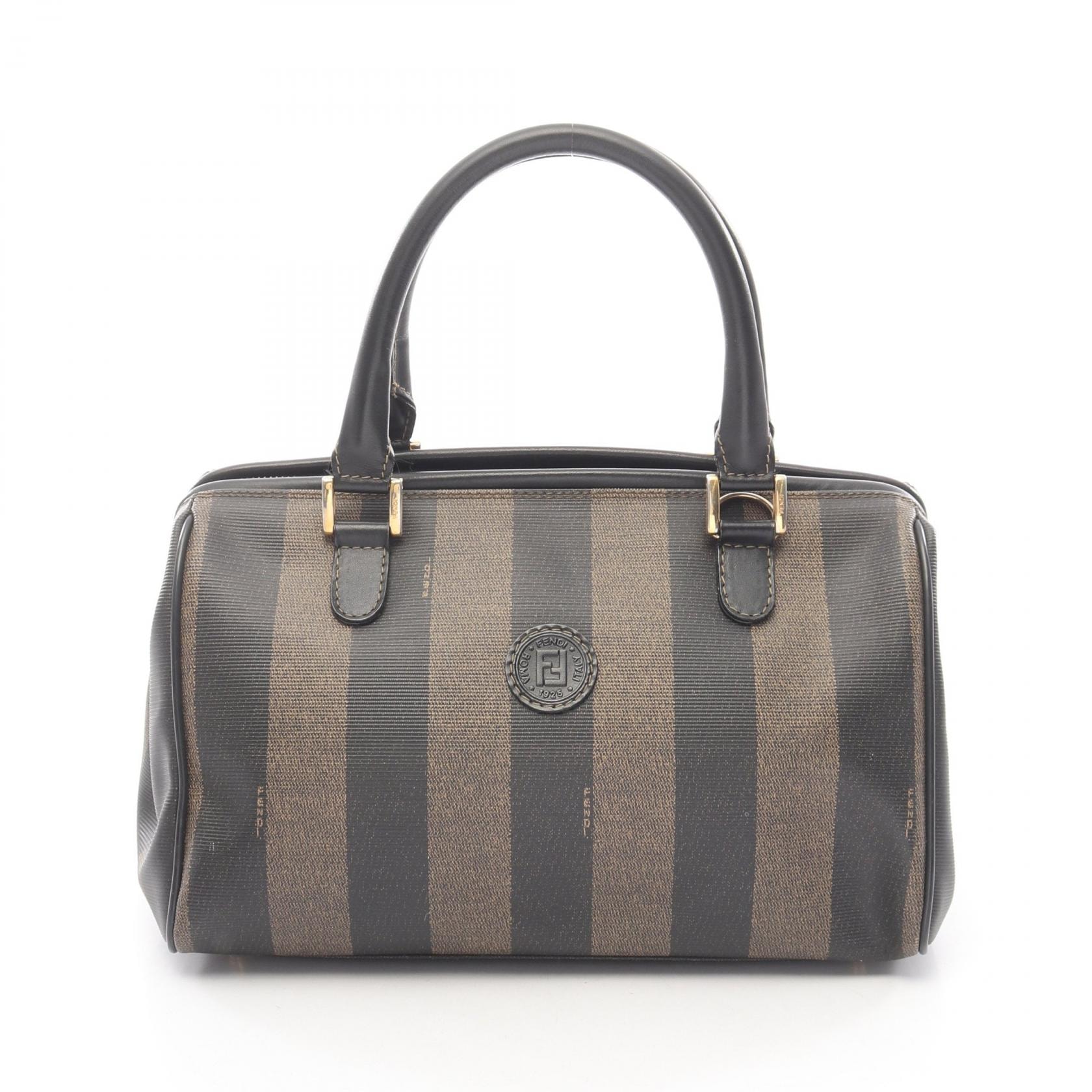 フェンディ FENDI ペカン トートバッグ バッグ PVCコーティングキャンバス レザー レディース ブラウン系 / ブラック系 【中古】