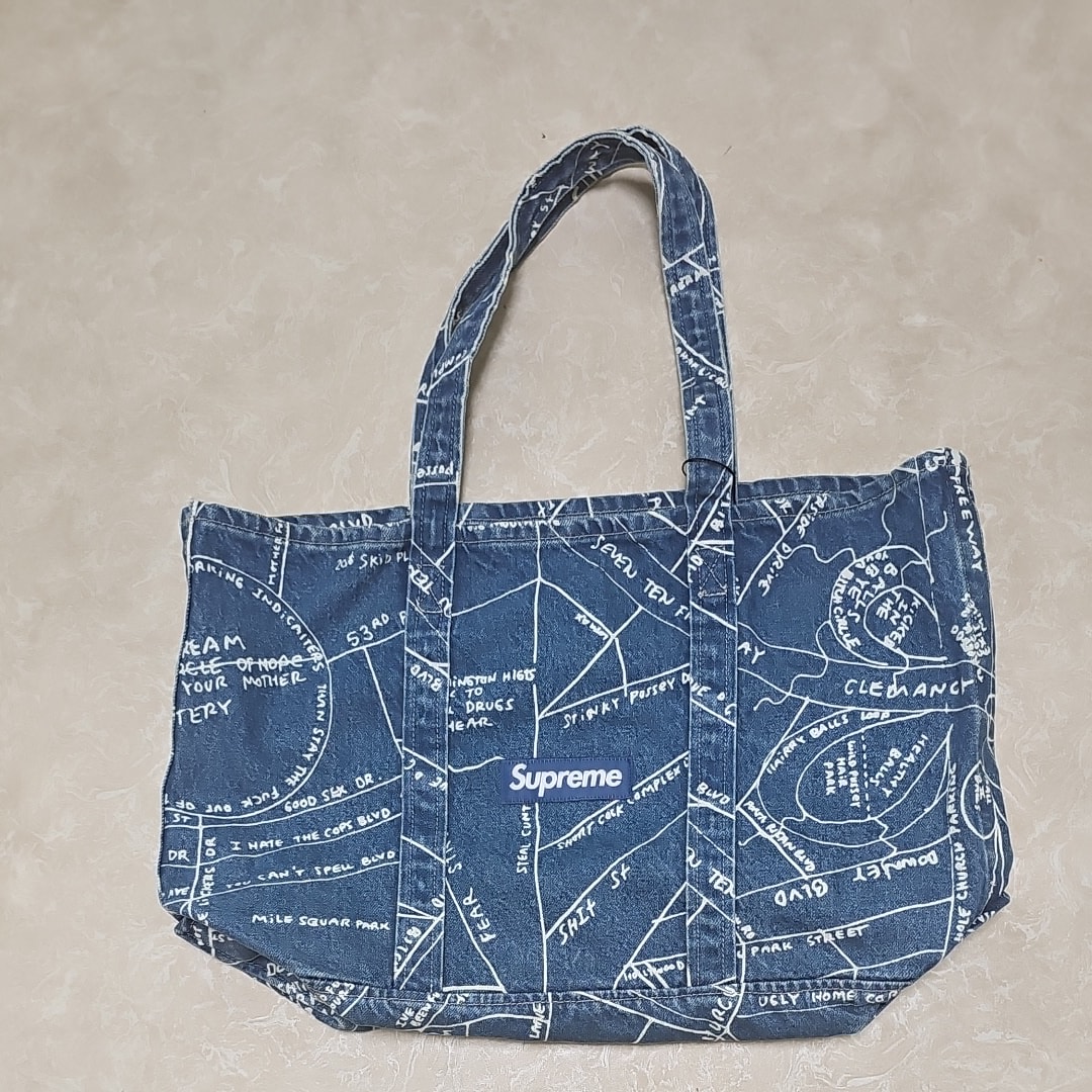 Supreme Gonz Map Denim Tote 
