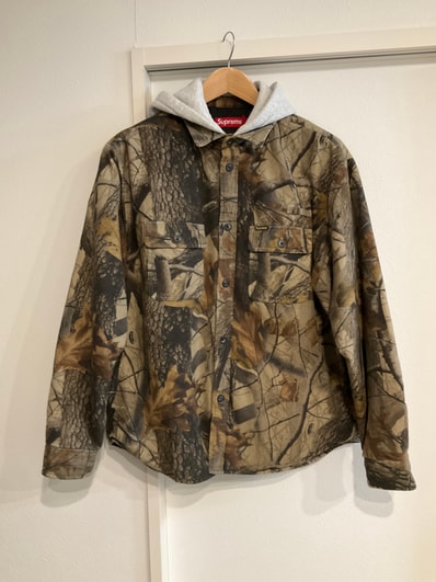 Supreme Quilted Lined Hooded Flannel Shirt "Fallen Leaves"